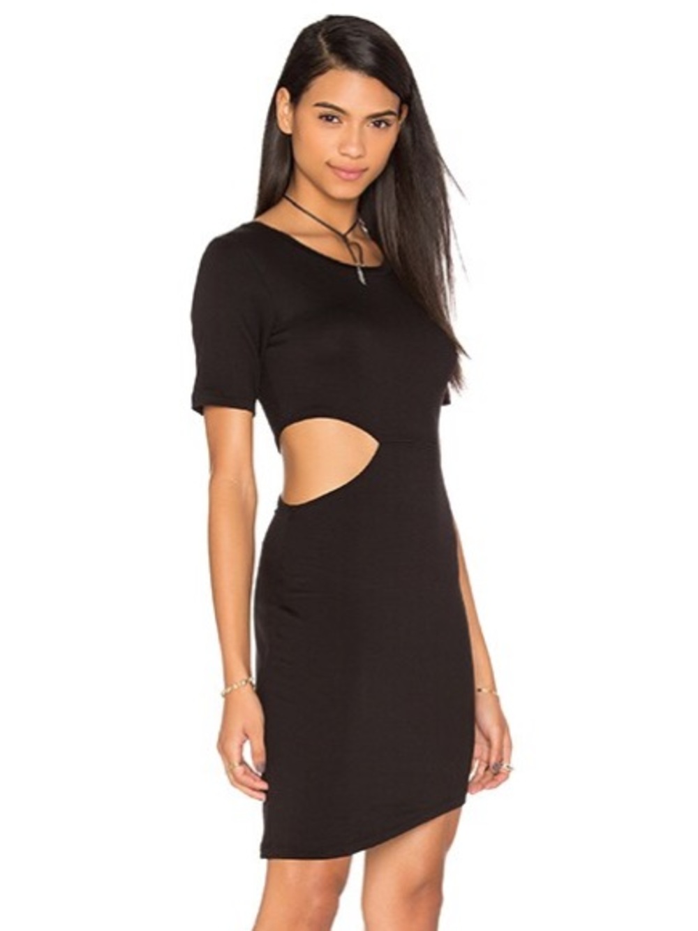 NWT LNA Cut Out Side T Shirt Dress